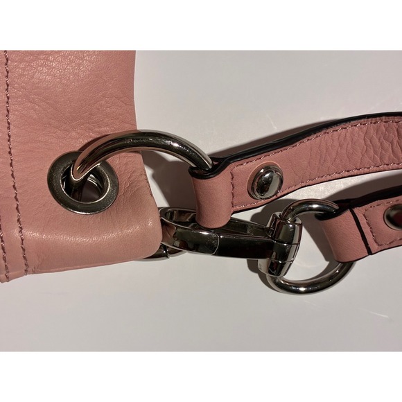 B Makowsky Pink Leather Studded Tassel Crossbody Shoulder Bag - Picture 5 of 7